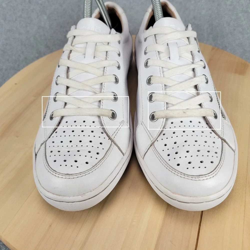 Taos Zipster Sneakers Women Size 10 White Leather Side Zip Low Top ZTR-14098